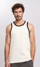 R207262 - Slip On Sleeveless Ribbed Tank Top - Cream