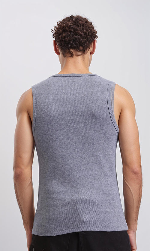 R207263 - Sleeveless Slip On Comfy Tank Top - Grey