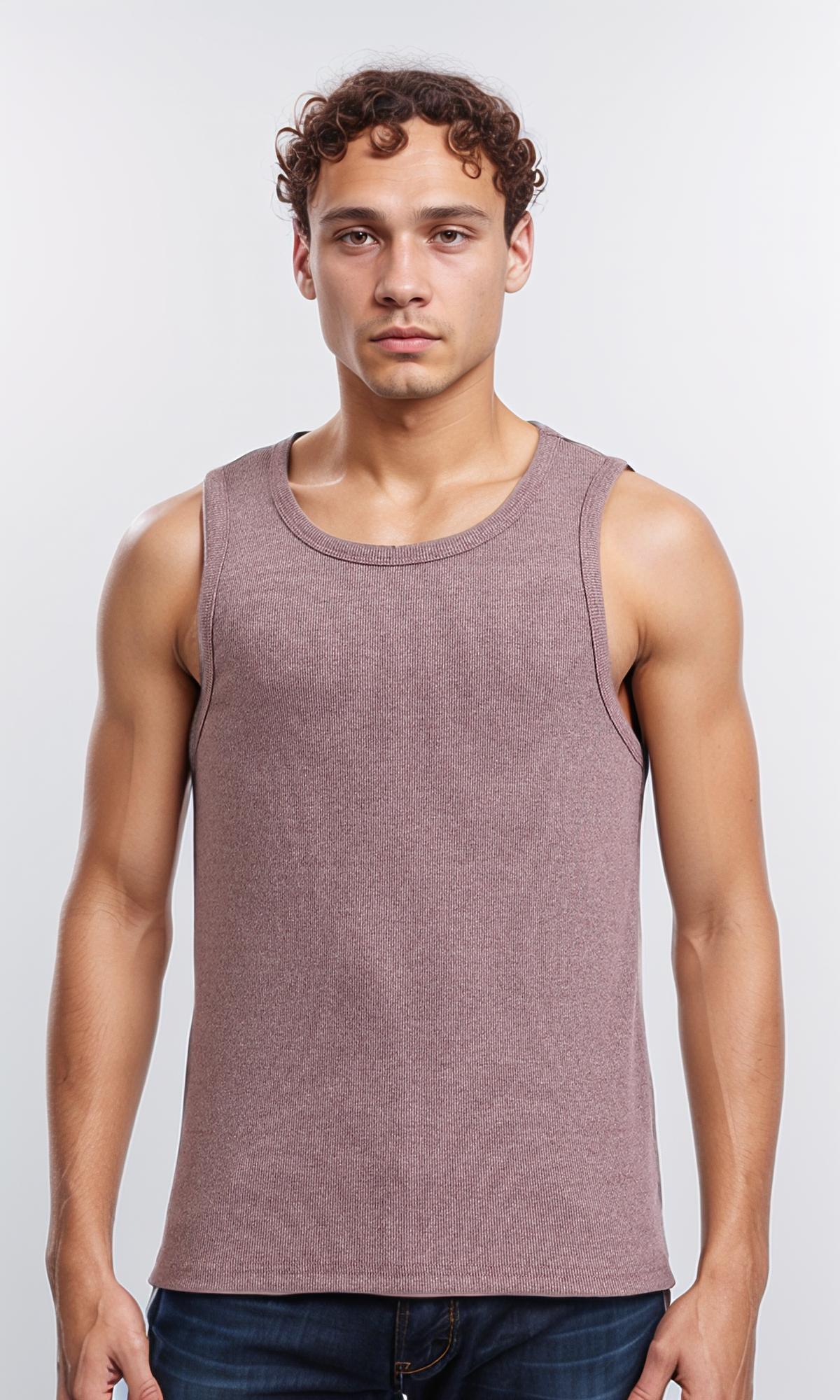 Sleeveless Slip On Comfy Tank Top - Brown