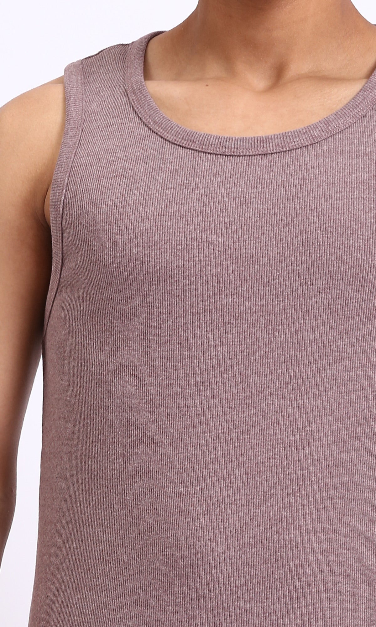 R207264 - Sleeveless Slip On Comfy Tank Top - Brown