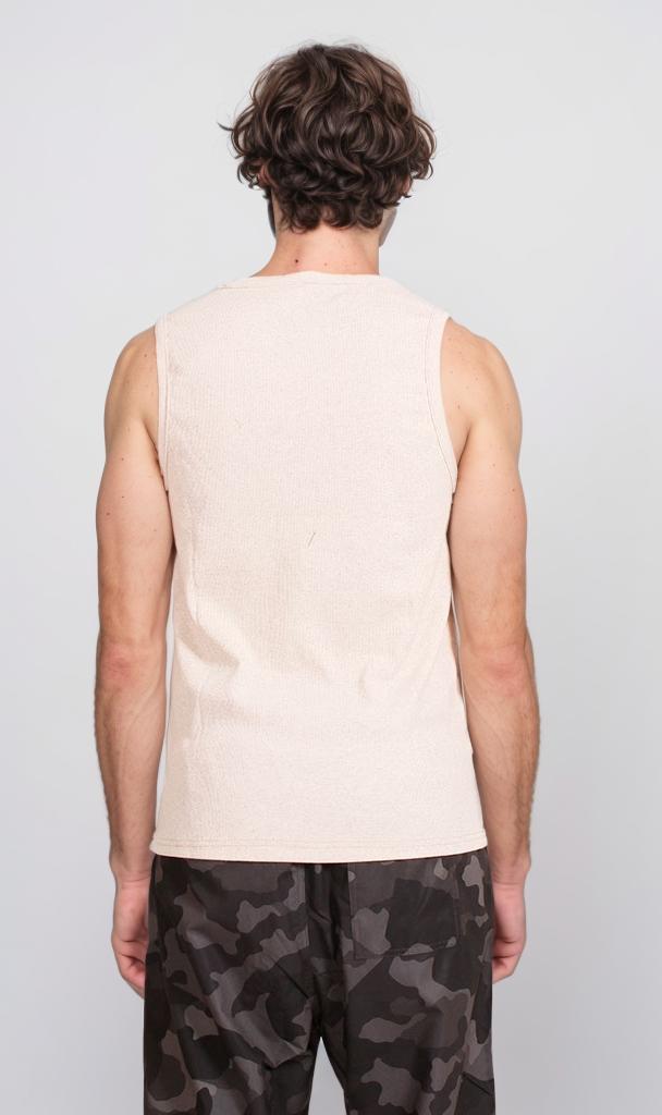 R207266 - Sleeveless Ribbed Tank Top - Off White