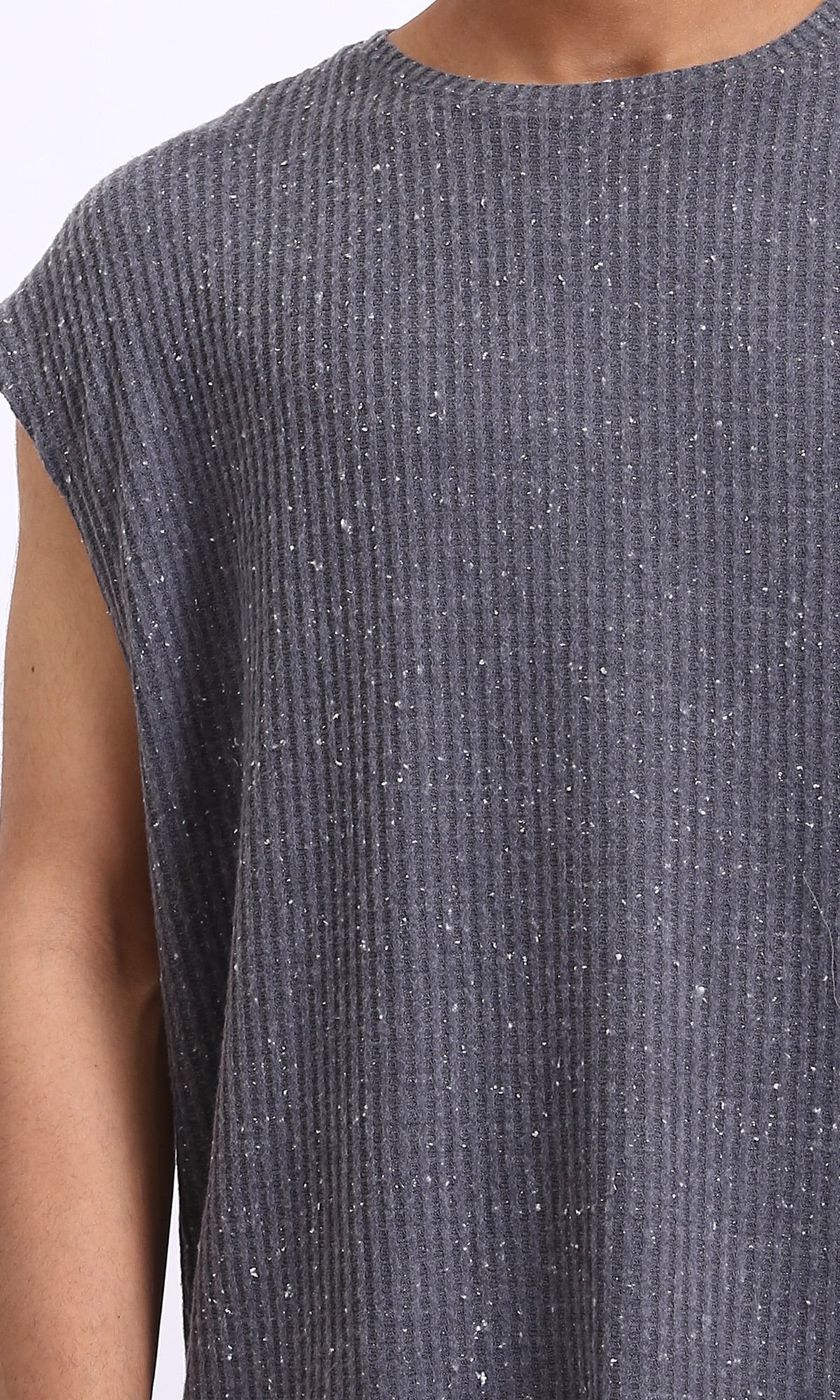R207267 - Cap Sleeves Loose Fit Tee - Heather Dark Grey