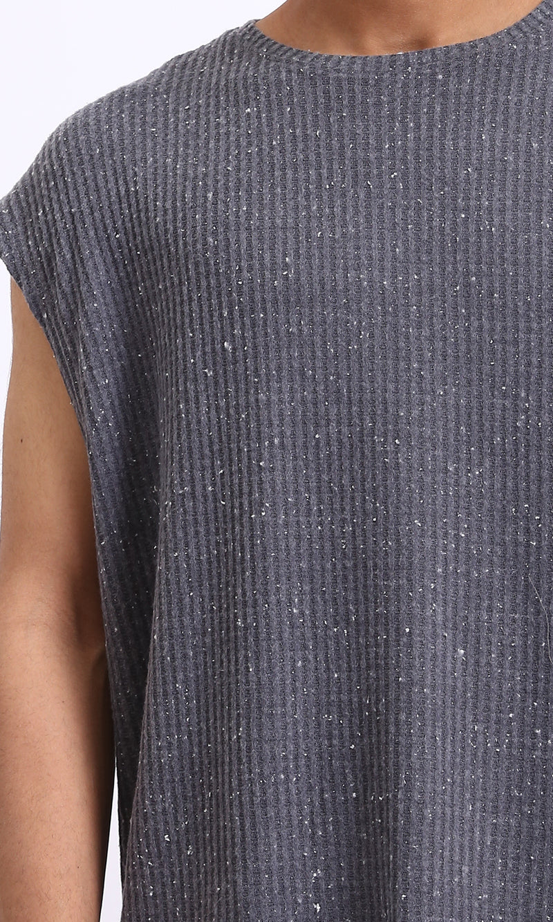 R207267 - Cap Sleeves Loose Fit Tee - Heather Dark Grey