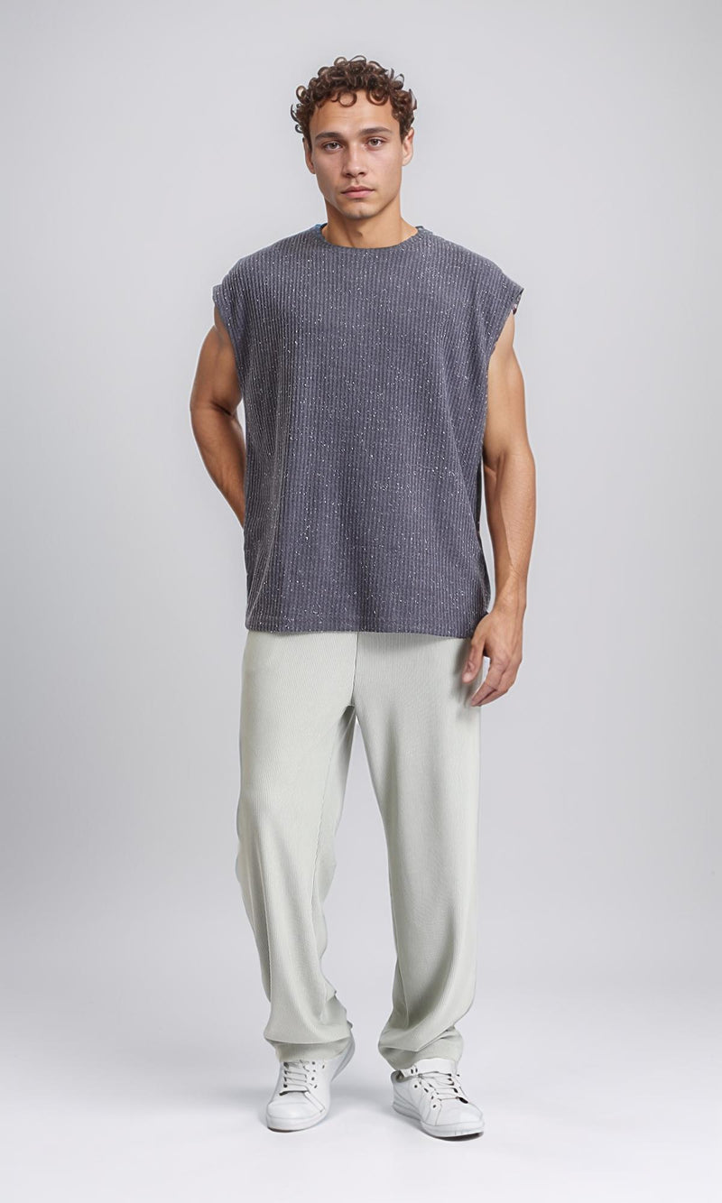 R207267 - Cap Sleeves Loose Fit Tee - Heather Dark Grey