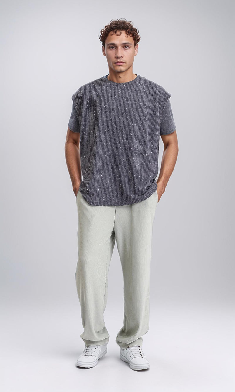 R207267 - Cap Sleeves Loose Fit Tee - Heather Dark Grey