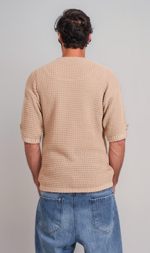 R207275 - FOB & Ready Garment Knit T-Shirt - Beige
