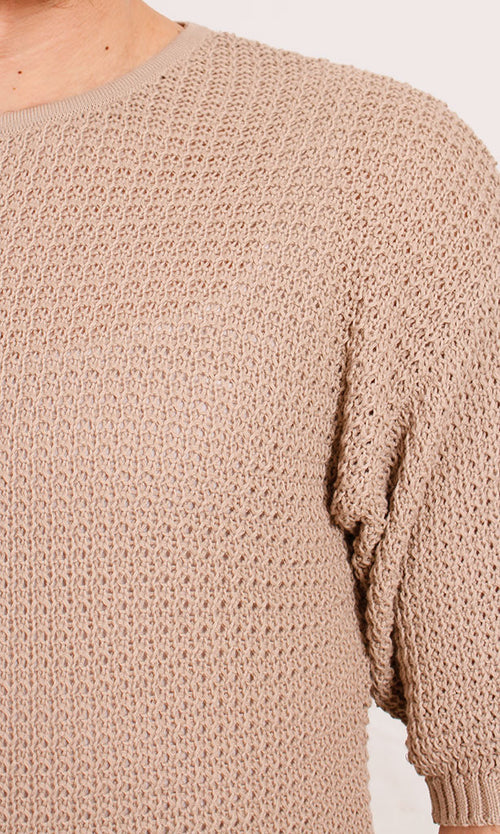 R207275 - FOB & Ready Garment Knit T-Shirt - Beige