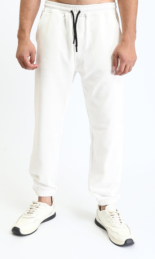 R207285 - Slip On Pants with Elastic Waist - Off-White