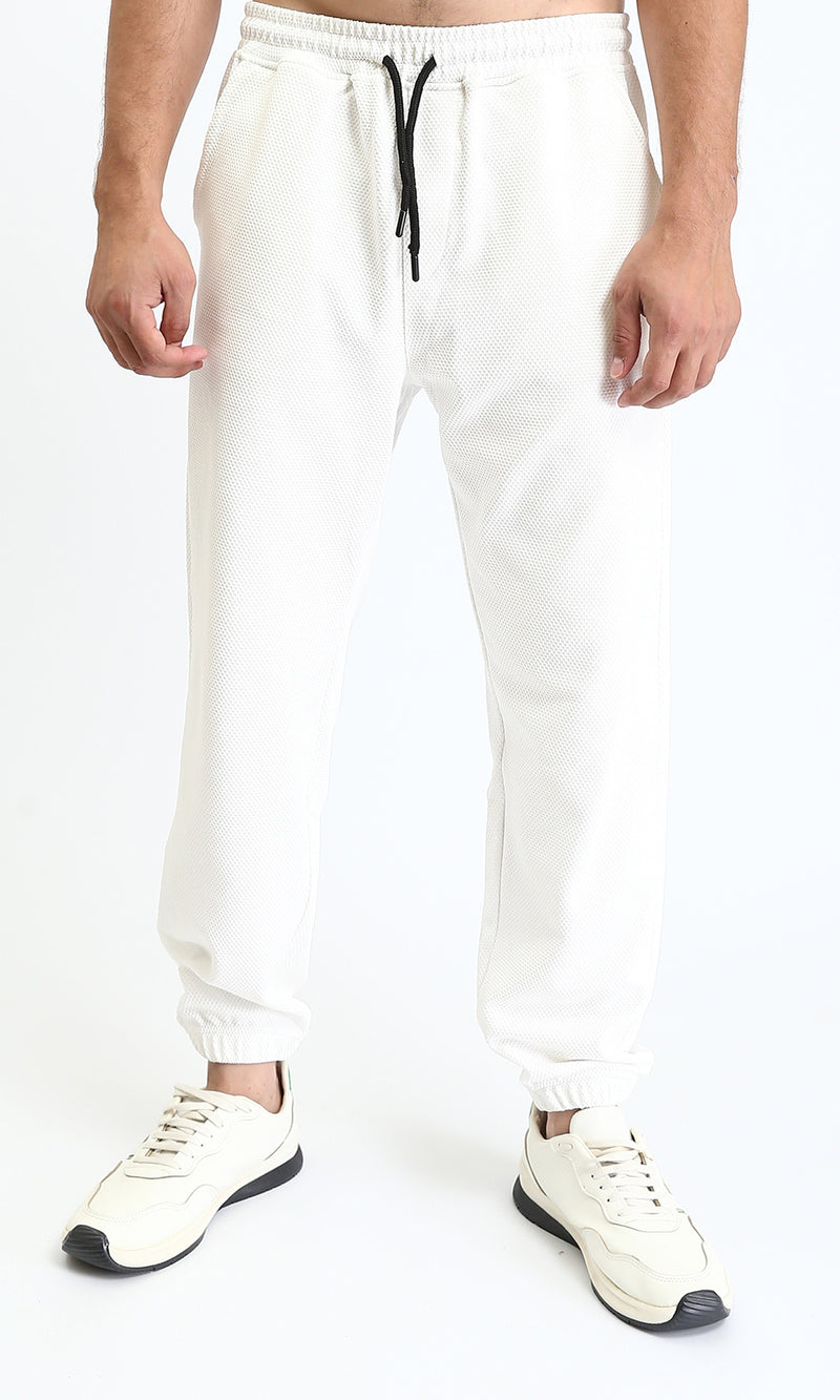 R207285 - Slip On Pants with Elastic Waist - Off-White