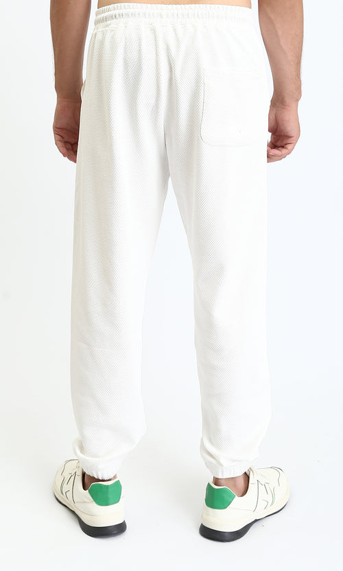 R207285 - Slip On Pants with Elastic Waist - Off-White