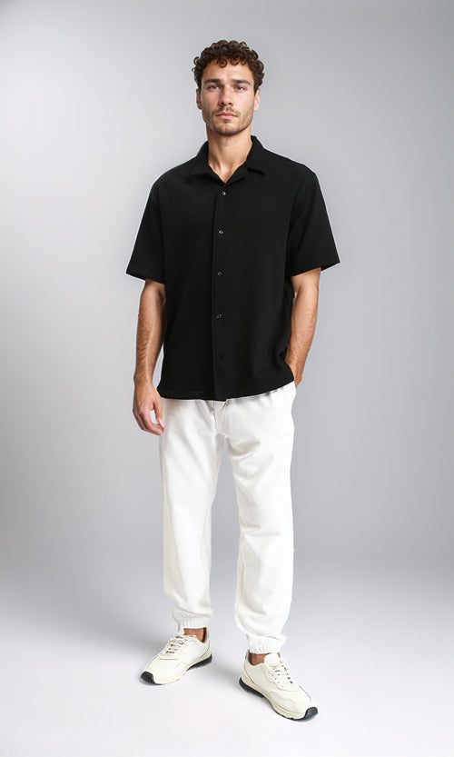 R207285 - Slip On Pants with Elastic Waist - Off-White