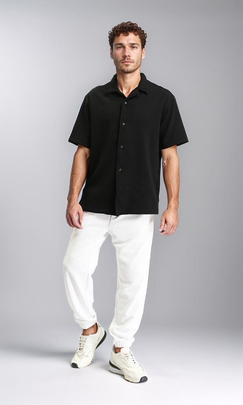 R207285 - Slip On Pants with Elastic Waist - Off-White