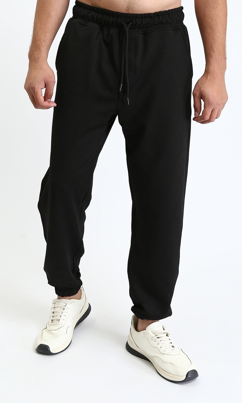 R207286 - Slip On Pants with Elastic Waist - Black
