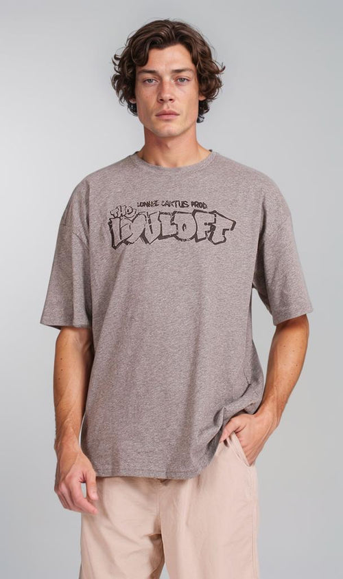 R207289 - Graphic Printed Oversized T-Shirt - Grey