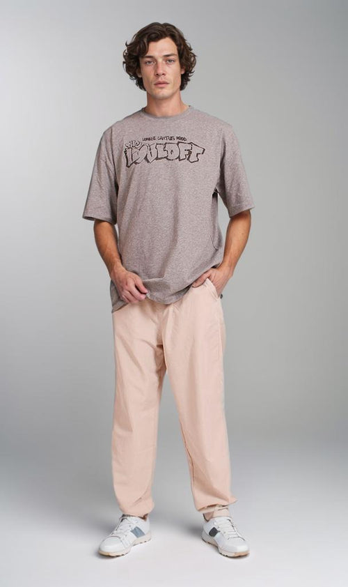 R207289 - Graphic Printed Oversized T-Shirt - Grey