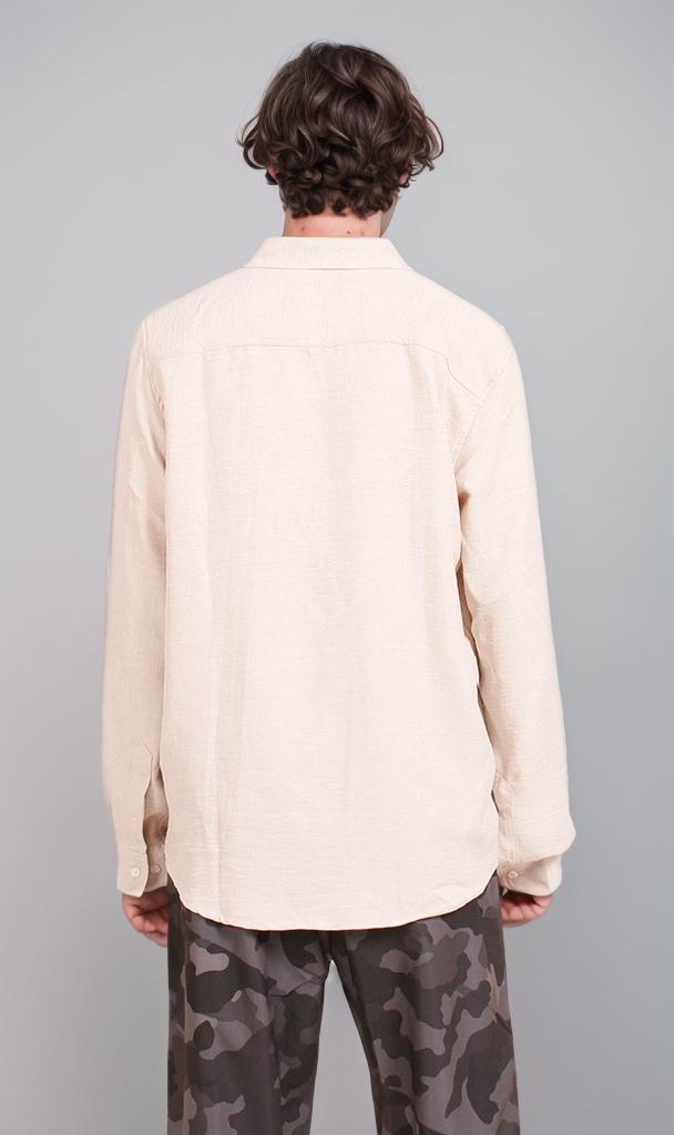 R207293 - Linen Button-Up Shirt - Beige