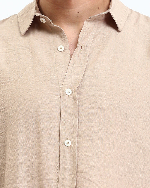 Ravin Men’s Relaxed-Fit Cotton Slub Shirt – Sand - R207295