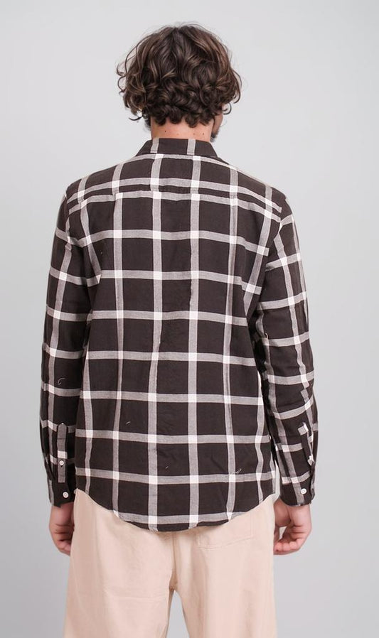 R207322 - Checked Button-Up Shirt - Black & White