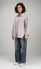 R207326 - Casual Buttoned Washed Denim Jacket - Grey