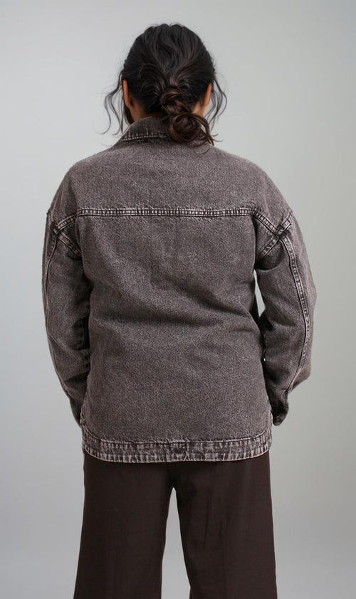 R207327 - Melton Denim Jacket - Washed Black