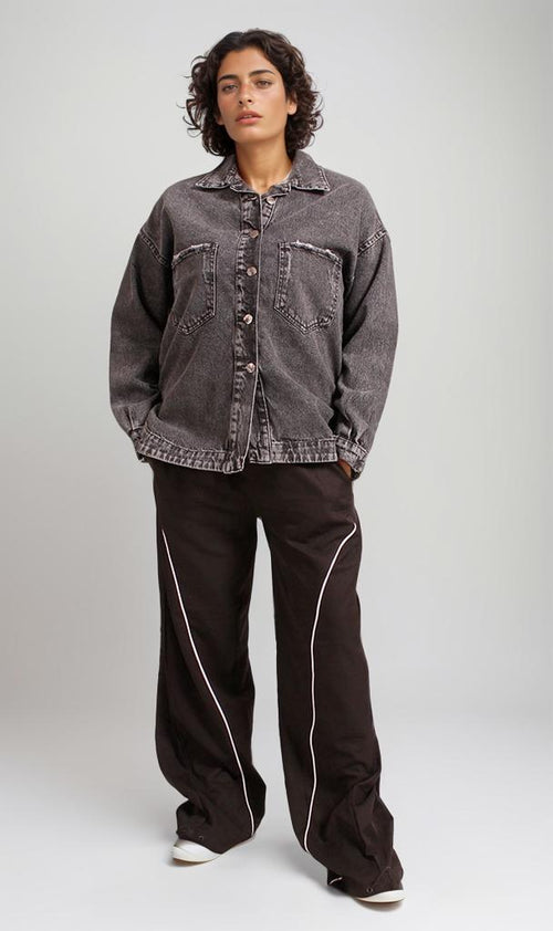 R207327 - Melton Denim Jacket - Washed Black