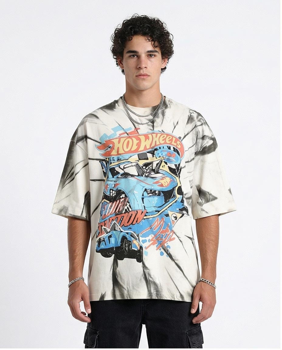 Ravin X Hot Wheels | Vintage Oversized Tie-Dye Graphic Tee