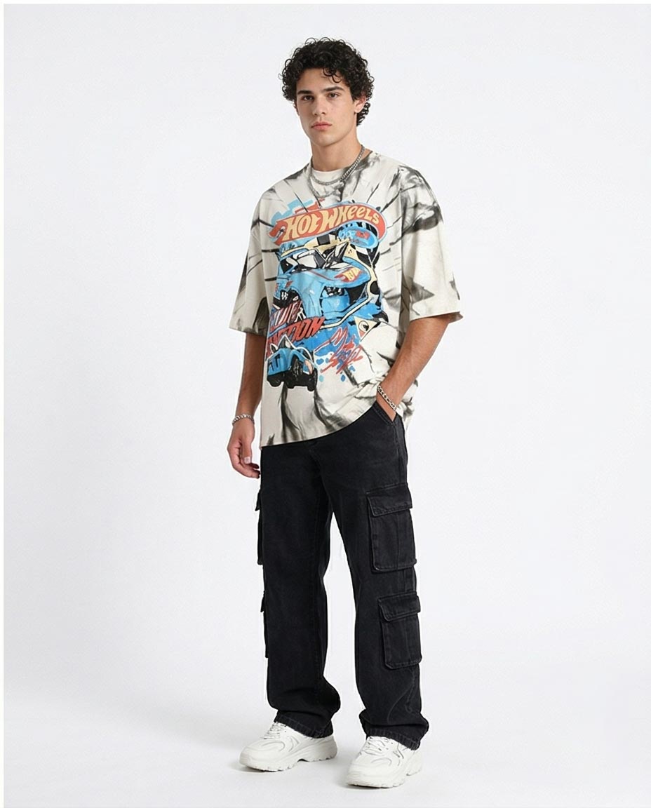 Ravin x Hot Wheels | Vintage Oversized Tie-Dye Graphic Tee - R207468
