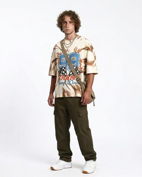 Ravin Oversized "99 Brand" Racing Graphic Tie-Dye T-Shirt - R207469