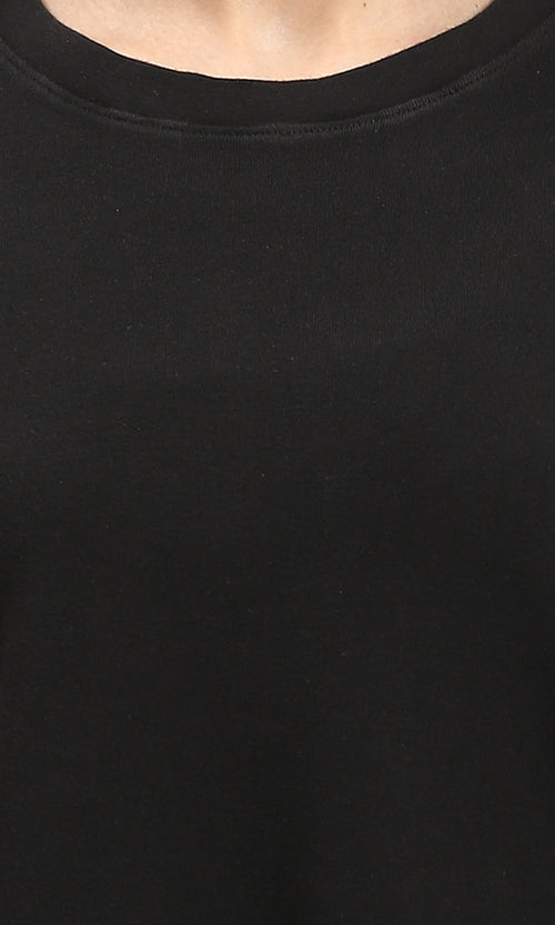 R207470 - Loose Fit Slip On Cotton Tee - Black