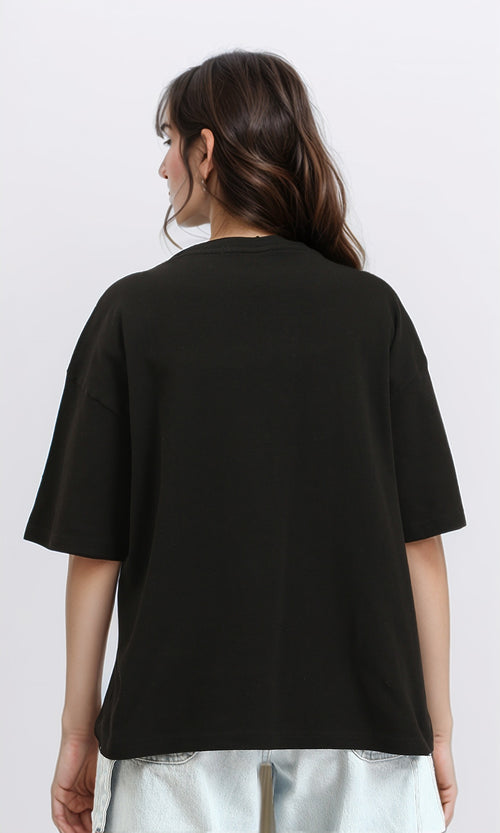 R207471 - Cotton Tee with Front Patch - Black