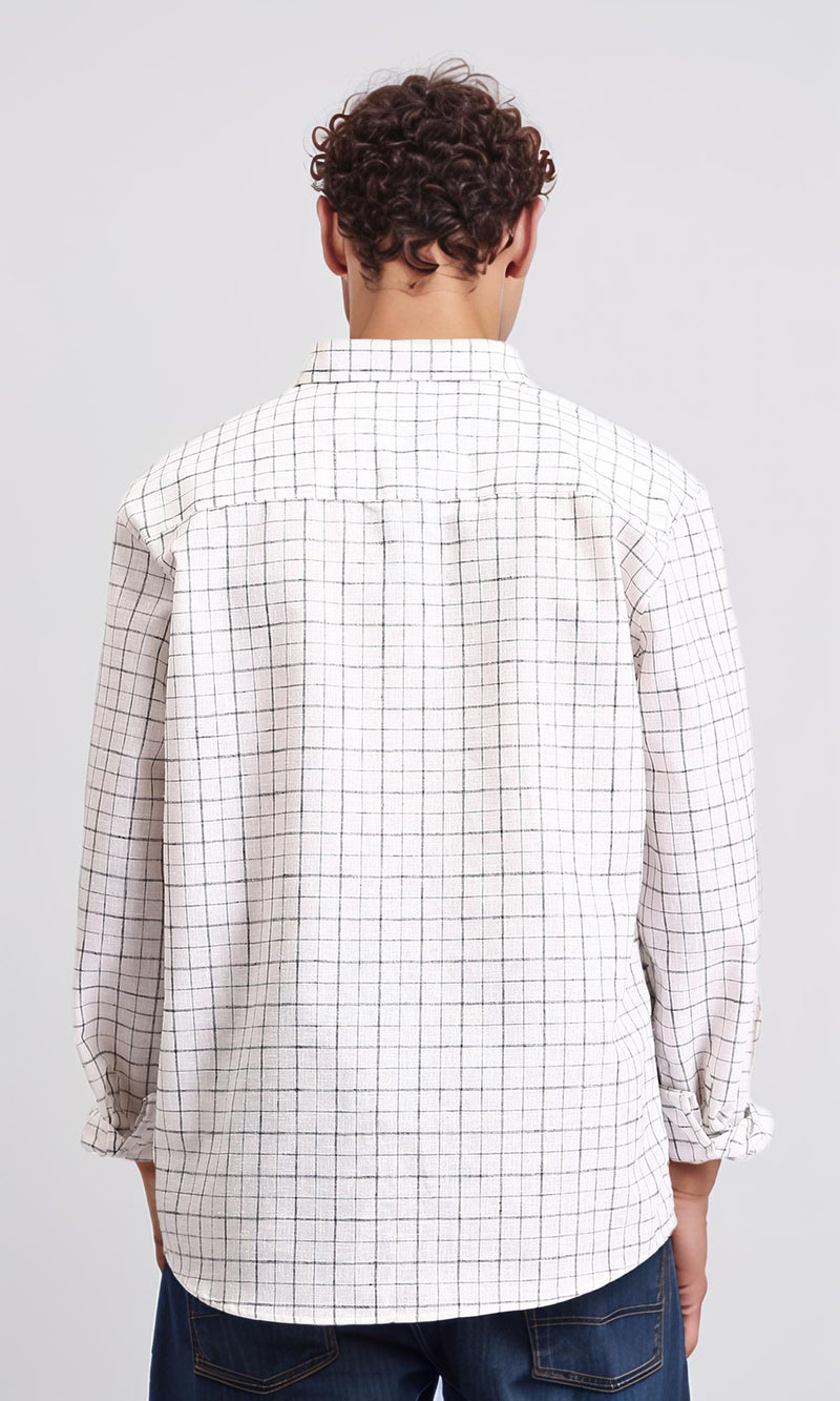 R207478 - Long Sleeve Plaids Cotton Shirt - Multicolour