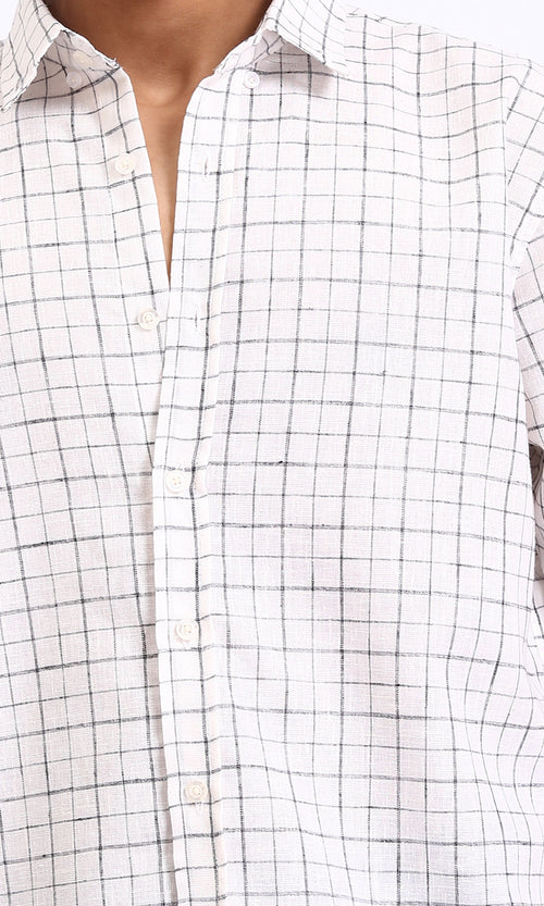 R207478 - Long Sleeve Plaids Cotton Shirt - Multicolour