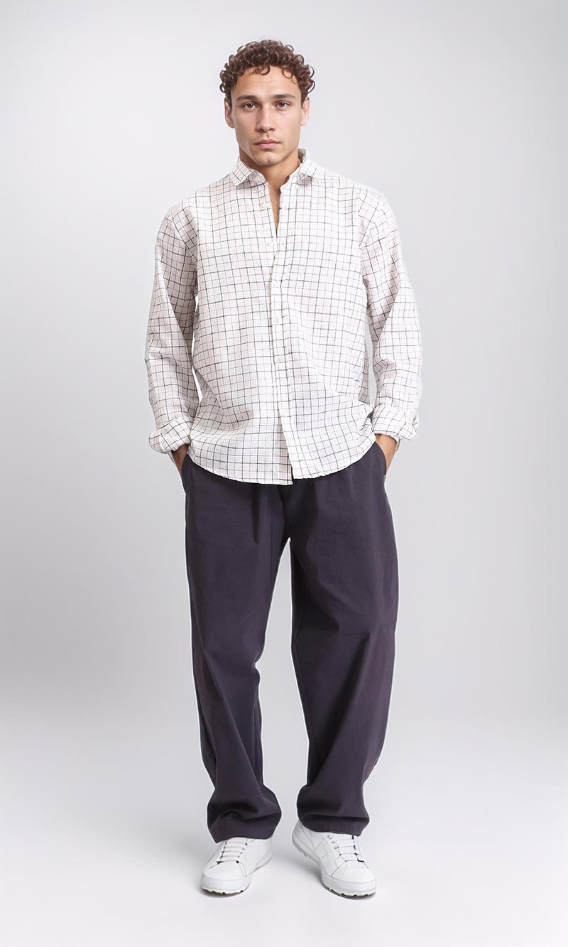 R207478 - Long Sleeve Plaids Cotton Shirt - Multicolour