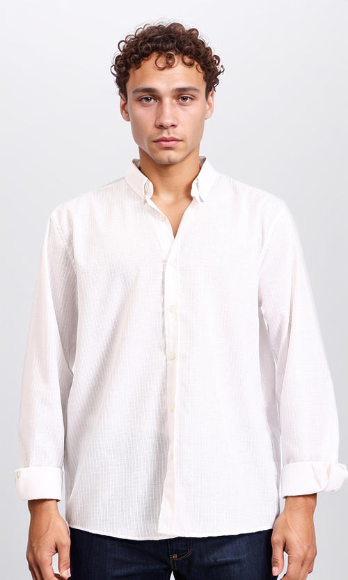 R207482 - Plaids Long Sleeves Cotton Shirt - White