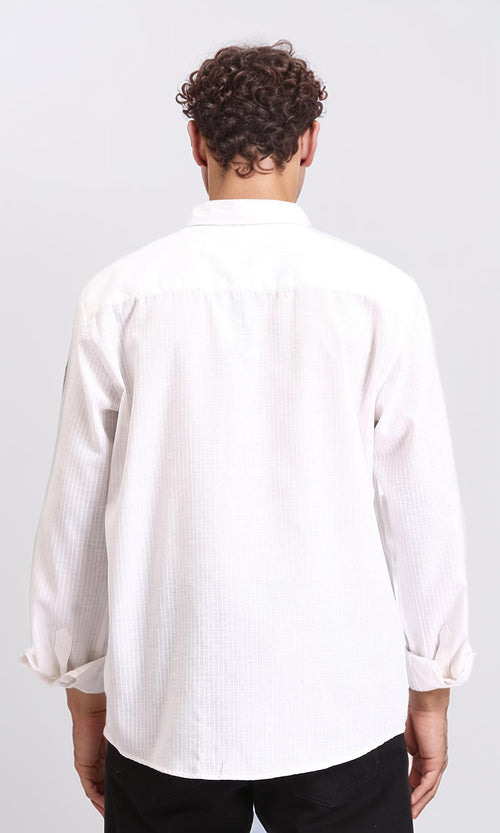 R207482 - Plaids Long Sleeves Cotton Shirt - White