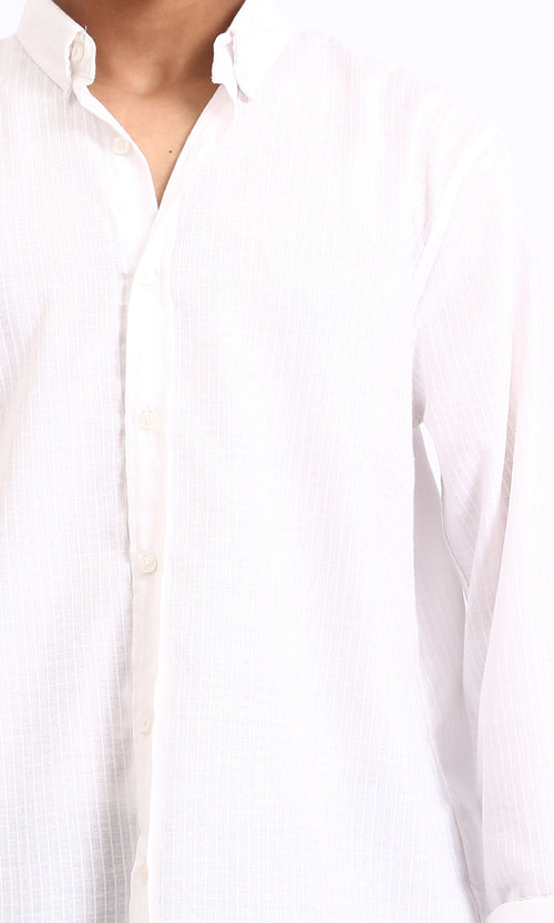 R207482 - Plaids Long Sleeves Cotton Shirt - White