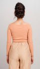 R207484-R207484 - Ribbed Scoop Neck Crop Top - Peach