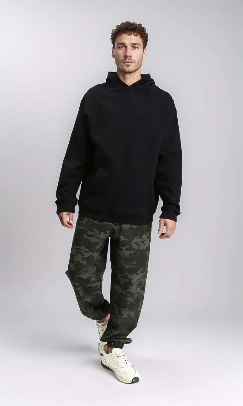 R207497 - Slip On Camouflage Pants with Elastic Waist - Green Shades