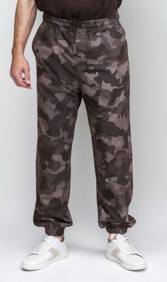 R207498 - Camo-Printed Bengaline Cargo Pants - Black