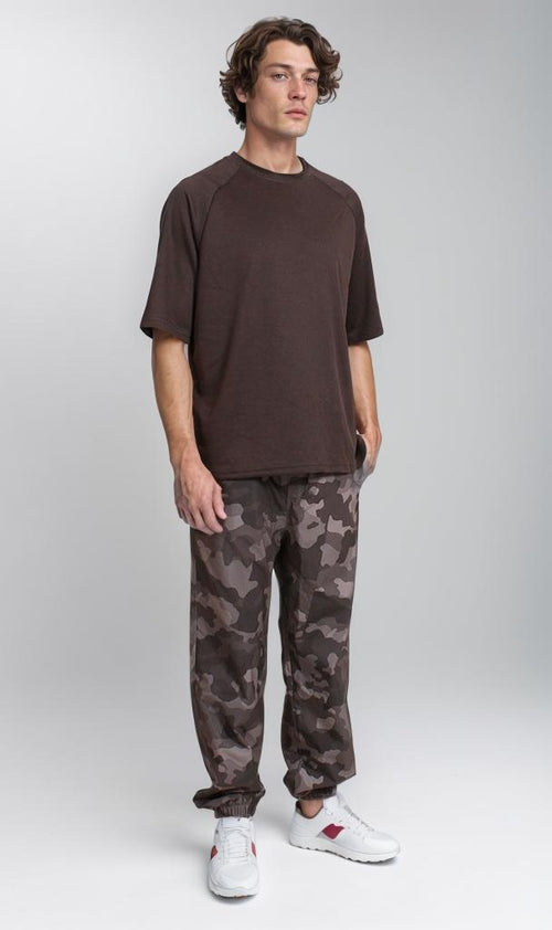 R207498 - Camo-Printed Bengaline Cargo Pants - Black