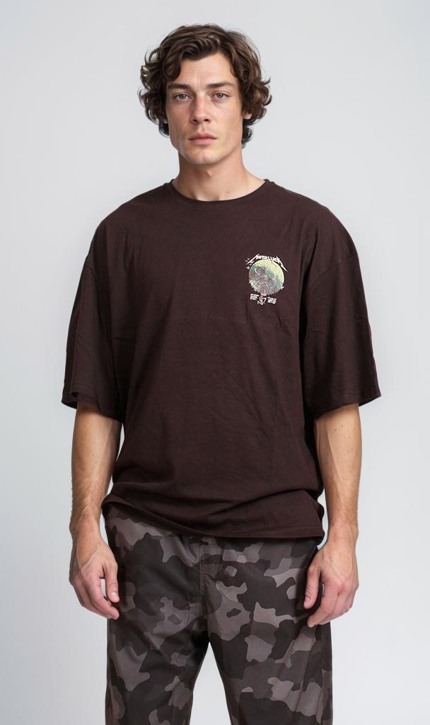 R207681 - Graphic Printed Oversized T-Shirt - Black