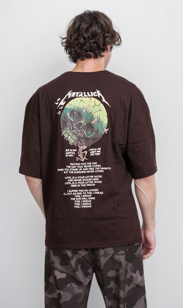 R207681 - Graphic Printed Oversized T-Shirt - Black