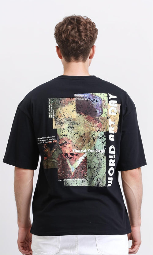 R207684 - Slip On Elbow Sleeves Cotton Tee - Black