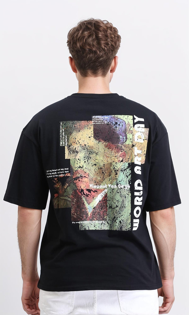 R207684 - Slip On Elbow Sleeves Cotton Tee - Black