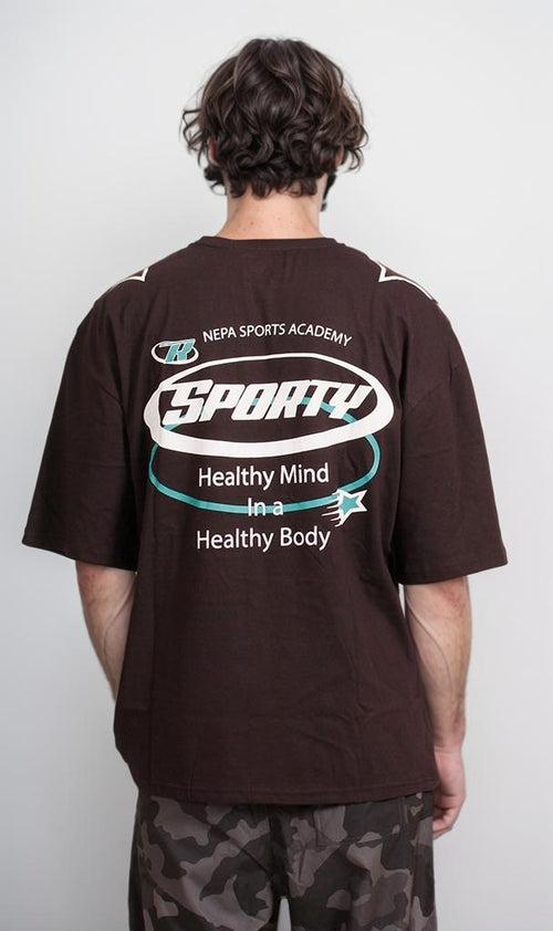 R207685 - Sports Graphic Oversized T-Shirt - Black