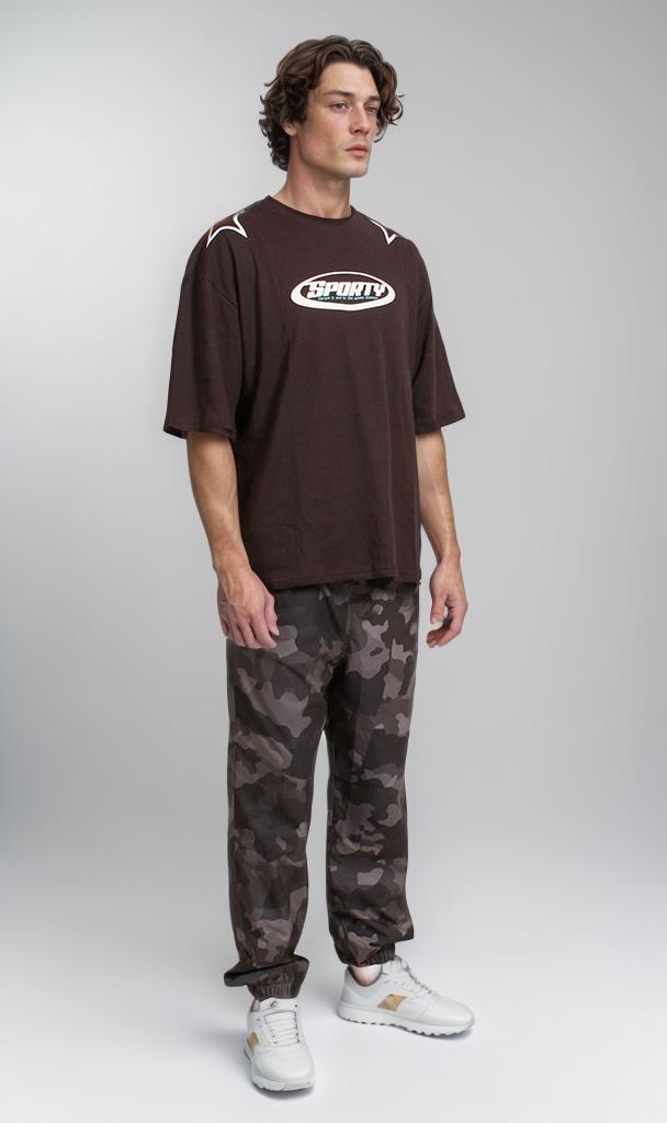 R207685 - Sports Graphic Oversized T-Shirt - Black