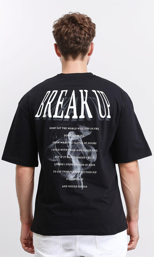 R207688 - "Break Up" Printed Cotton Tee - Black