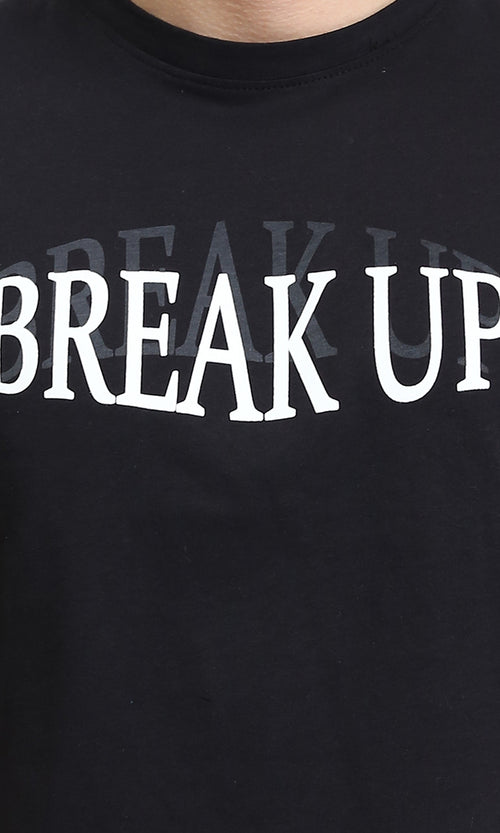R207688 - "Break Up" Printed Cotton Tee - Black