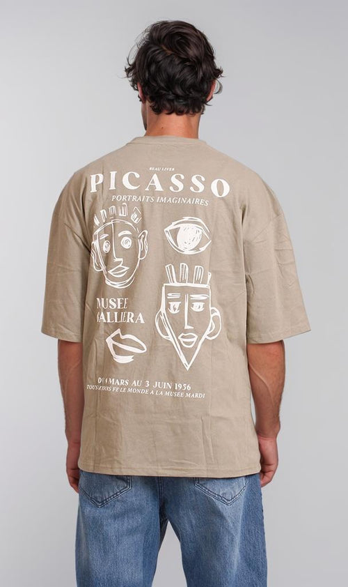 R207691 - Picasso Graphic T-Shirt - Beige