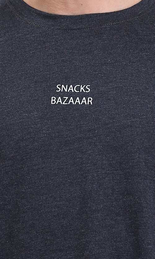 R207693 - Printed Slip On Relaxed Tee - Charcoal Grey